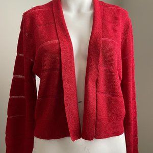 Calvin Klein Sparkly Red Cardigan - SzL - NWOT